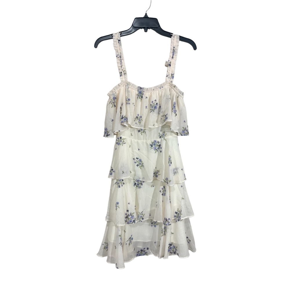 Storia ivory floral smocked tiered dress